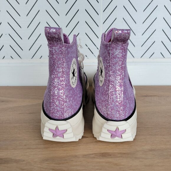 ⭐Converse Run Star Hike Hi Platform 8.5 Men Shoes Sneaker Purple Glitter A10096C - Picture 4 of 9